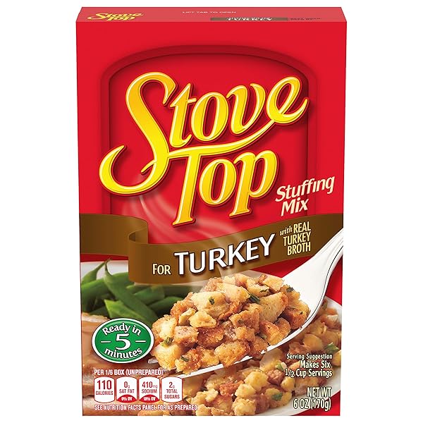 STOVE TOP STUFFING MIX FOR TURKEY, 6 OZ BOX