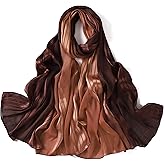 MiaoChoice Silk Feeling Scarf,Satin Chiffon Sunscreen Shawl,Gradient Shaded Colors Lightweight Neck Wrap Hijab For Women