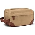 Vorspack Toiletry Bag Hanging Dopp Kit for Men Water Resistant Canvas Shaving Bag with Large Capacity for Travel - Brown