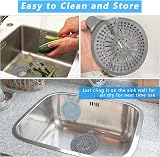 Alyvisun 2Pcs Silicone Shower Drain Hair Catcher with Sucker Blue Grey view 4