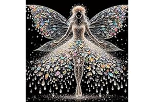 ZHUDENGXJL 5D Diamond Painting Kits for Adults,Colourful Angel Wings Fairy Diamond Art Kits for Adults,DIY Full Drill Diamond Dot Gem Art Kits for Adult Beginners,Wall Home Decor 12 X 12inch