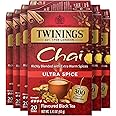 Twinings Ultra Spice Chai Individually Wrapped Bags, 20 Count (Pack of 6), Sweet, Savoury Spices, Caffeinated, Enjoy Hot or Iced