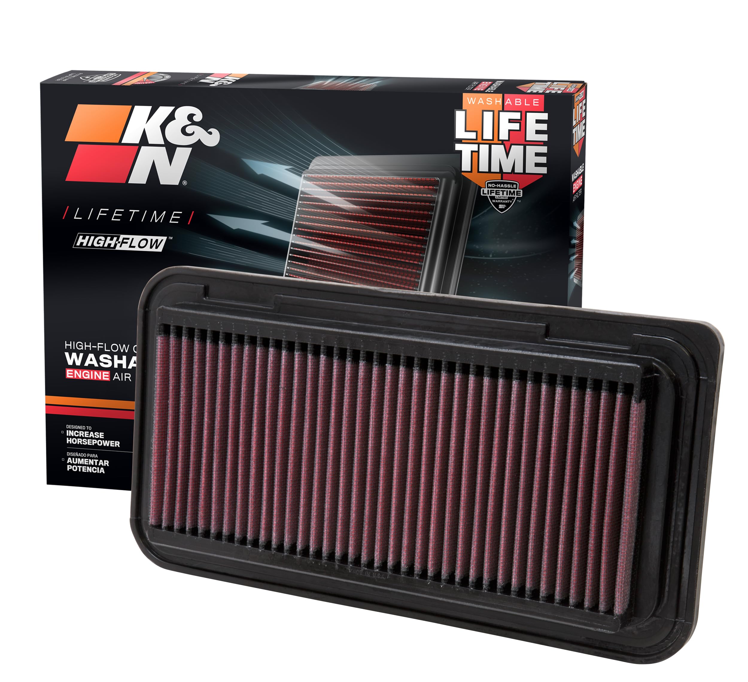 K&N 33-2300 Replacement Air Filter, Heather Red