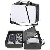 PS5 Slim/ Pro/Original Carrying Case, PS5 Bag Travel Carry Case for Playstation 5 Console, Thickened Protective Bag for Console, Headset, Controller, Game Discs, Cables, PS Portal & Gaming Accessories