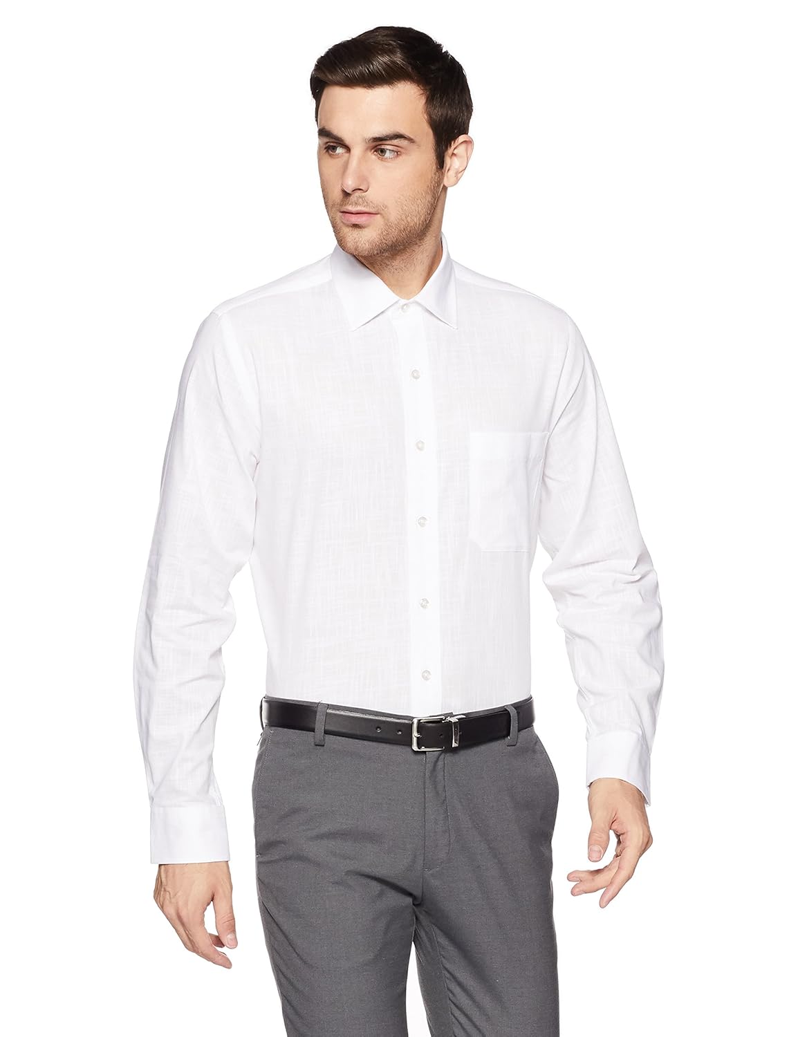 arrow men's solid regular fit formal shirt