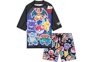 Get Trend Minecraft |Pokemon Swim Suits Rash Guard Bathing Suit Set 2 Pcs Holiday Essentials Pool