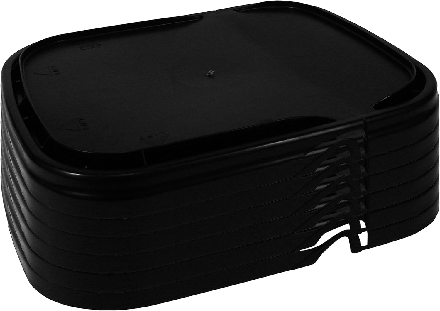 Hinged Lid for 5.3 Gallon Rectangular Bucket, black, 6Pack