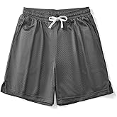 AIMPACT Mens Mesh Shorts Breathable Double Layer Fabric 6 Inch Basketball Sportswear Lounge Shorts