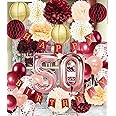 50th Birthday Decorations for Women Burgundy Rose Gold 50 Birthday Party Decorations 50 Fall Burgundy Rose Gold 50th Birthday Decorations Autumn