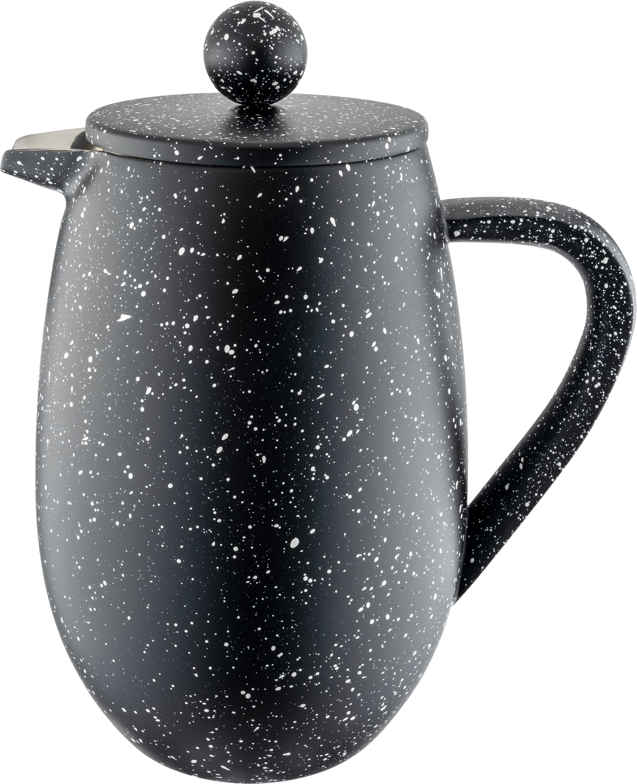 Café Olé BFD Granite Cafetière, 18/10 Stainless Steel Double Wall Body and mesh Filter, Black Granite Effect Finish, 350ml (3 Espresso Cups or 1 Mug) — image 1
