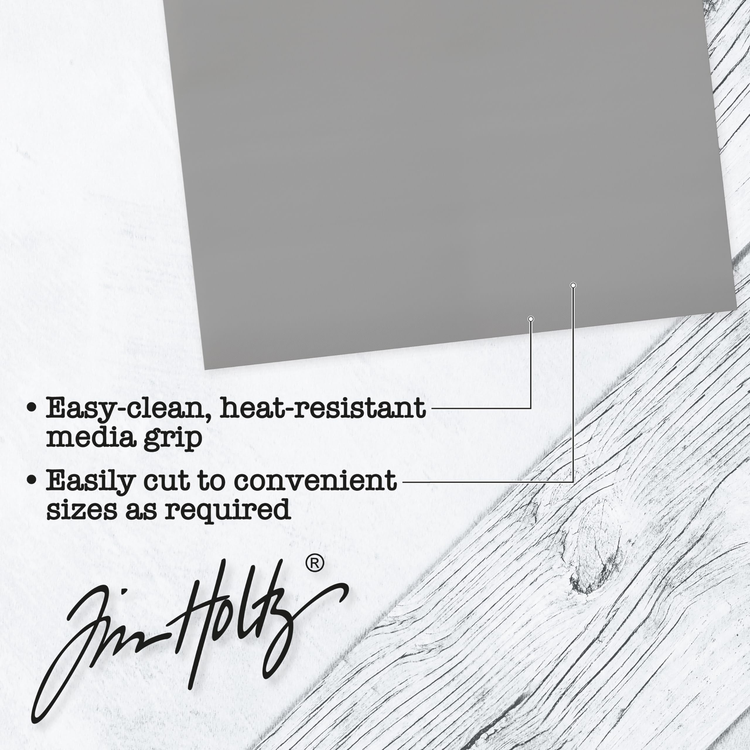 Tim Holtz Media Grip Mat - Non-Slip Reusable Silicone Pad for Stamping, Inking, and Crafting - Compatible with Glass Media Mats, 12 x 10.5 Inch