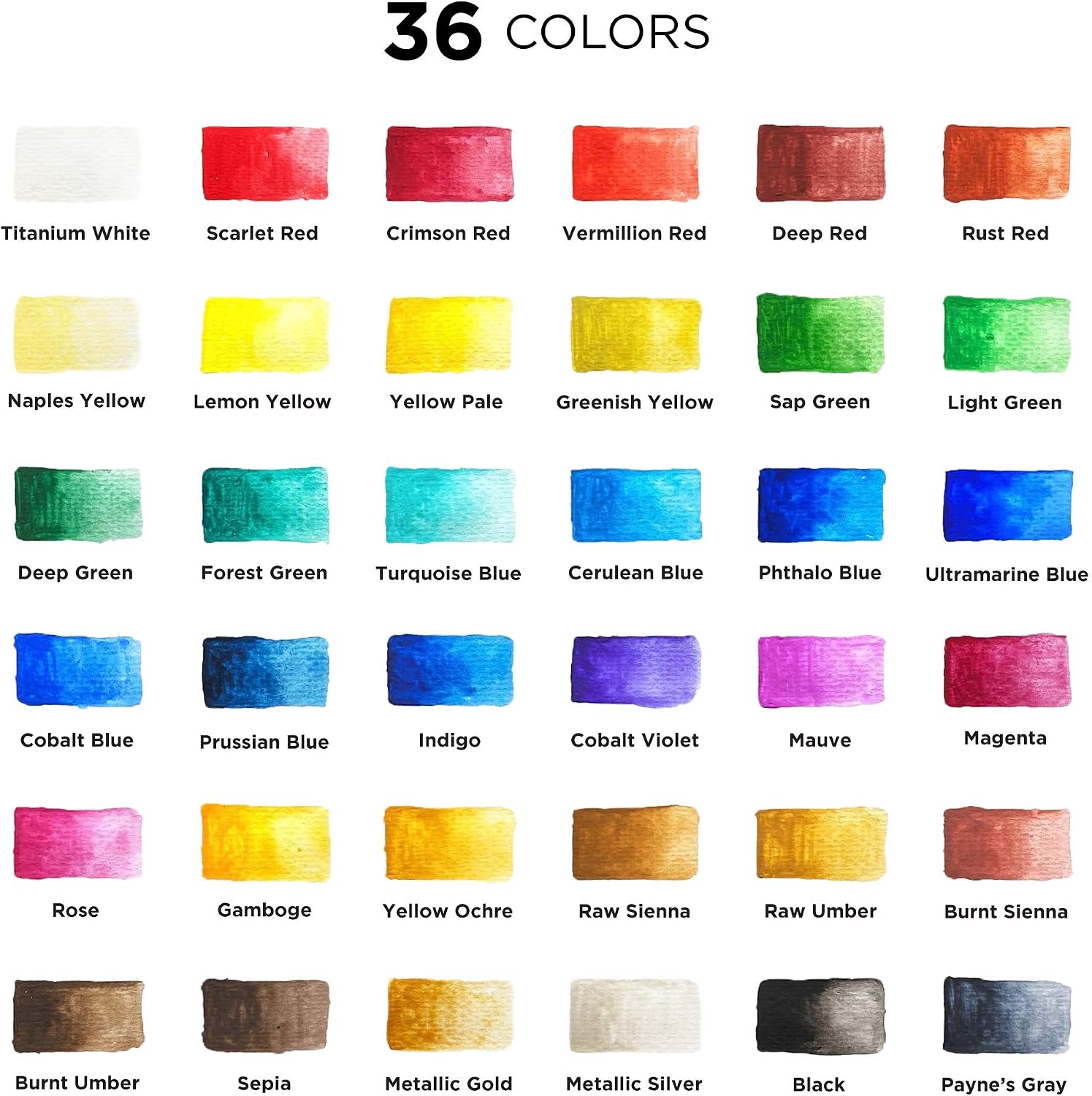 Chalkola Watercolour Paint Set for Adults Kids, Beginner & Professional Artists, 36 Watercolour Tubes Set (12ml) - Image 3