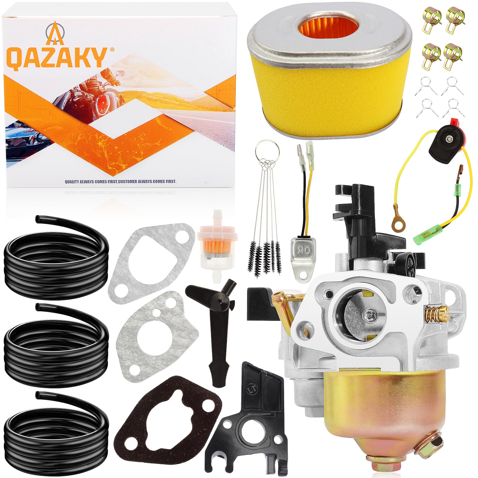 QAZAKY Carburetor Compatible with GX110 GX120 GX140 GX160 GX168 GX168F GX200 5HP 5.5HP 6.5HP WP20X WP30X WMP20X EG1400 EG2200 EZ2500 WT20X HS522 HS55 HS521 Baja Warrior Heat Mb165 Mb200