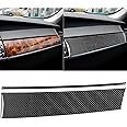 Generic Real Carbon Fiber Car Co-Pilot Instrument Trim Strips Panel Sticker Cover Compatible with BMW X5 E70 X6 E71 2006 2007 2008 2009 2010 2011 2012 2013 Accessories Black, BM8512