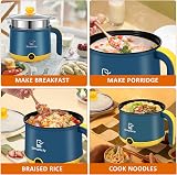 shaojian 1.8L Mini Electric Cooking Pot 2 Gear Non-Stick w/ Steam Rack & Handle view 3