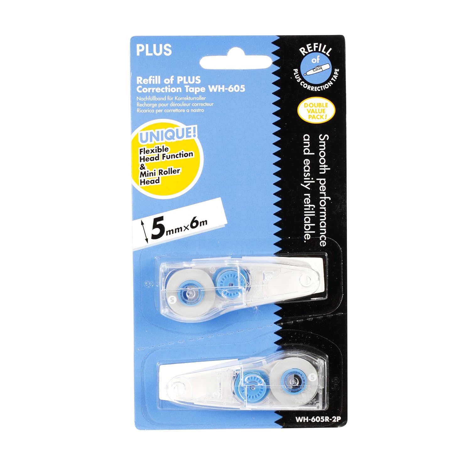 Plus Correction Tape Whiper MR Refill for WH605, Pack 2 pcs. Amazon
