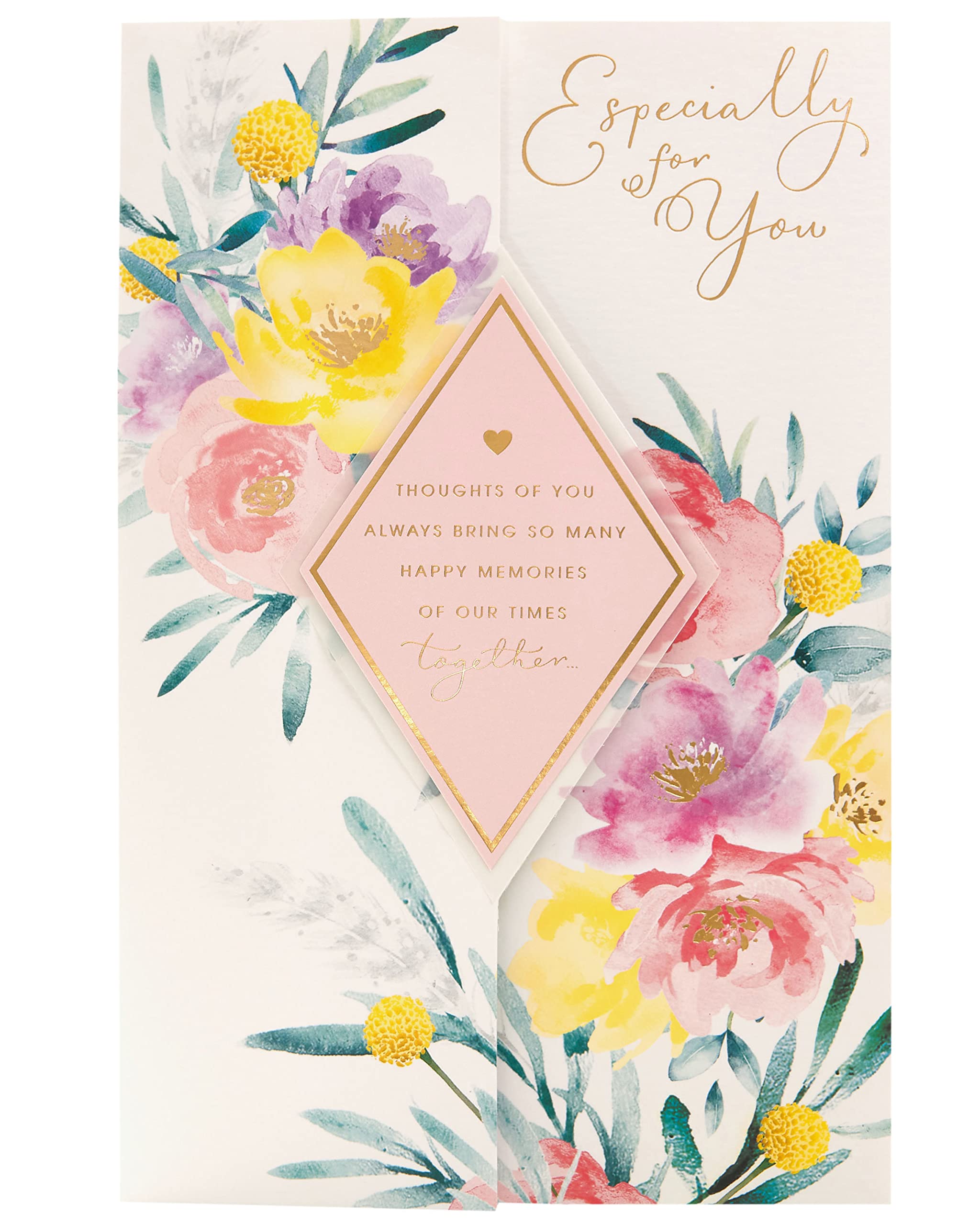 UK Greetings Mother's Day Card With Envelope - Beautiful Floral Design