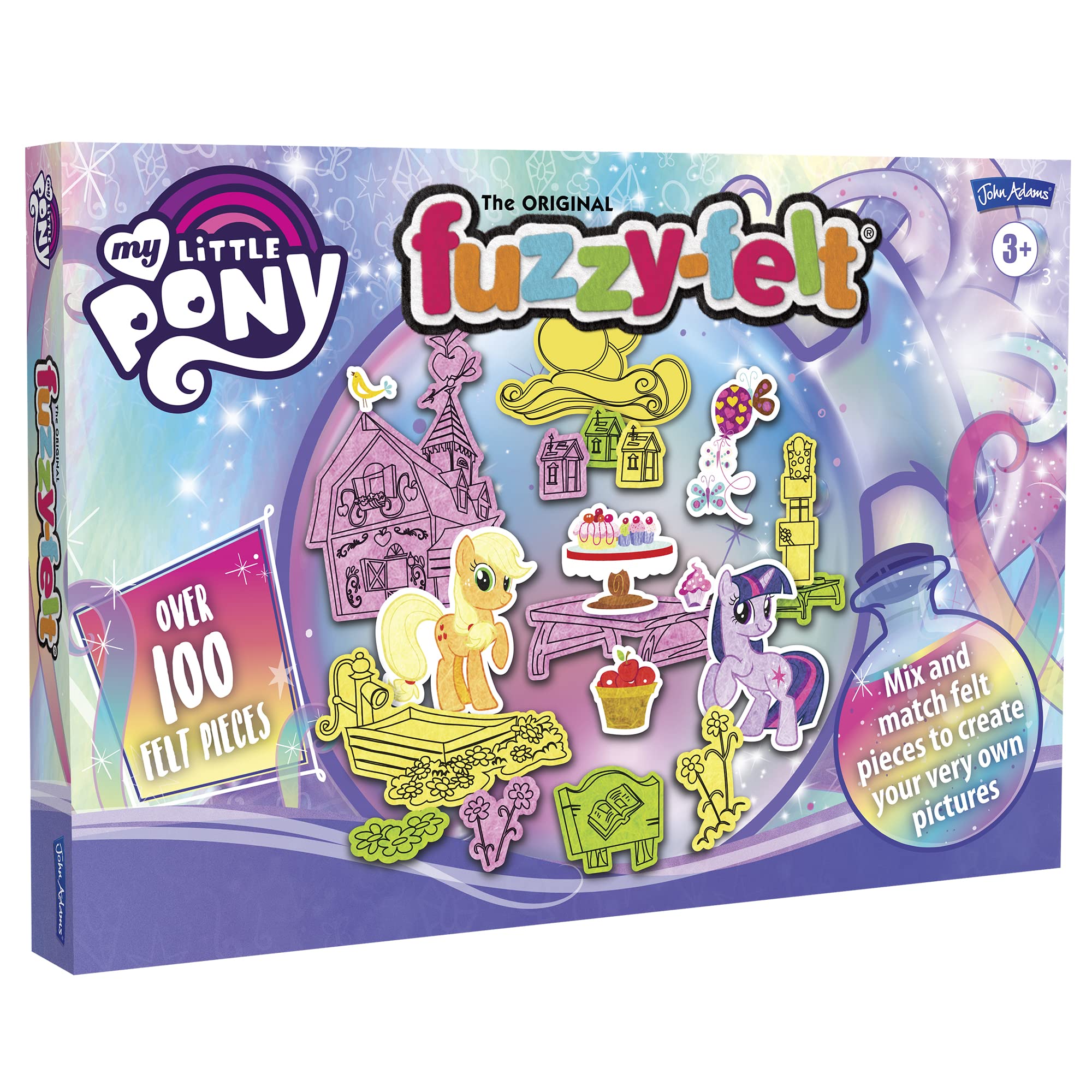 Fuzzy Felt John Adams My Little Pony Activity Set Mix and match felt pieces to create your very own pictures Preschool toy, Mulicolor, Ages 3+