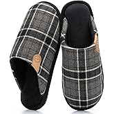 GOEWY Men's Slippers Cozy House Slippers, Warm Soft Indoor Outdoor Cotton Slipper for Men with Memory Foam Gifts for Men Him Dad