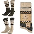 GoWith Alpaca Wool Socks for Men & Women, Alpaca-Merino Blend Warm Cozy Crew Socks, Thermal Regular-Fit Boot Socks