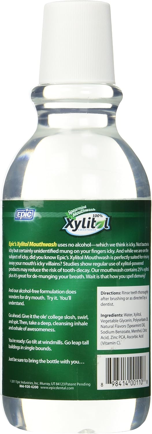 Epic Dental Xylitol Mouthwash Spearmint, 16 oz, 453.6 g (Pack of 1) - Image 3