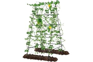 AlisisFores 3' x 6' Trellis for Climbing Plants Outdoor, A-Frame Garden Trellis for Raised Garden Grow Support with Plant Support Clips,Grow Support for Cucumber,Tomato, Climbing Plants and Flowers