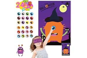 Funnlot Halloween Games for Kids Party Halloween Party Games for Kids Pin The Eye on The Monster Game Halloween Party Games Activities Halloween Pin The Tail (Pin The Eye on The Monster)