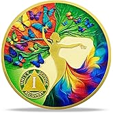 1 Year Sobriety Coin Gift | Dancing Woman Tree AA Chip Medallion with Coin Capsule | Sobriety Gifts for Anniversary Year for Men & Women in Recovery