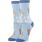 ooohyeah Women's Funny Novelty Milk Tea Crew Socks, Crazy Fun Saying Silly Cotton Dress Socks Gift, Boba