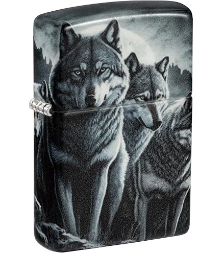 Amazon.com: Zippo Lighter: Mazzi Winter Wolves - Brushed