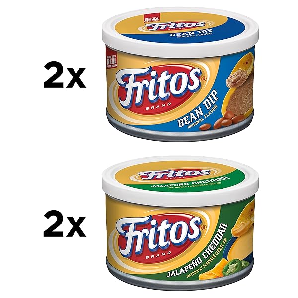 FRITOS, BEAN DIP AND JALAPENO CHEDDAR DIP VARIETY PACK, 9 OUNCE (PACK OF 4)