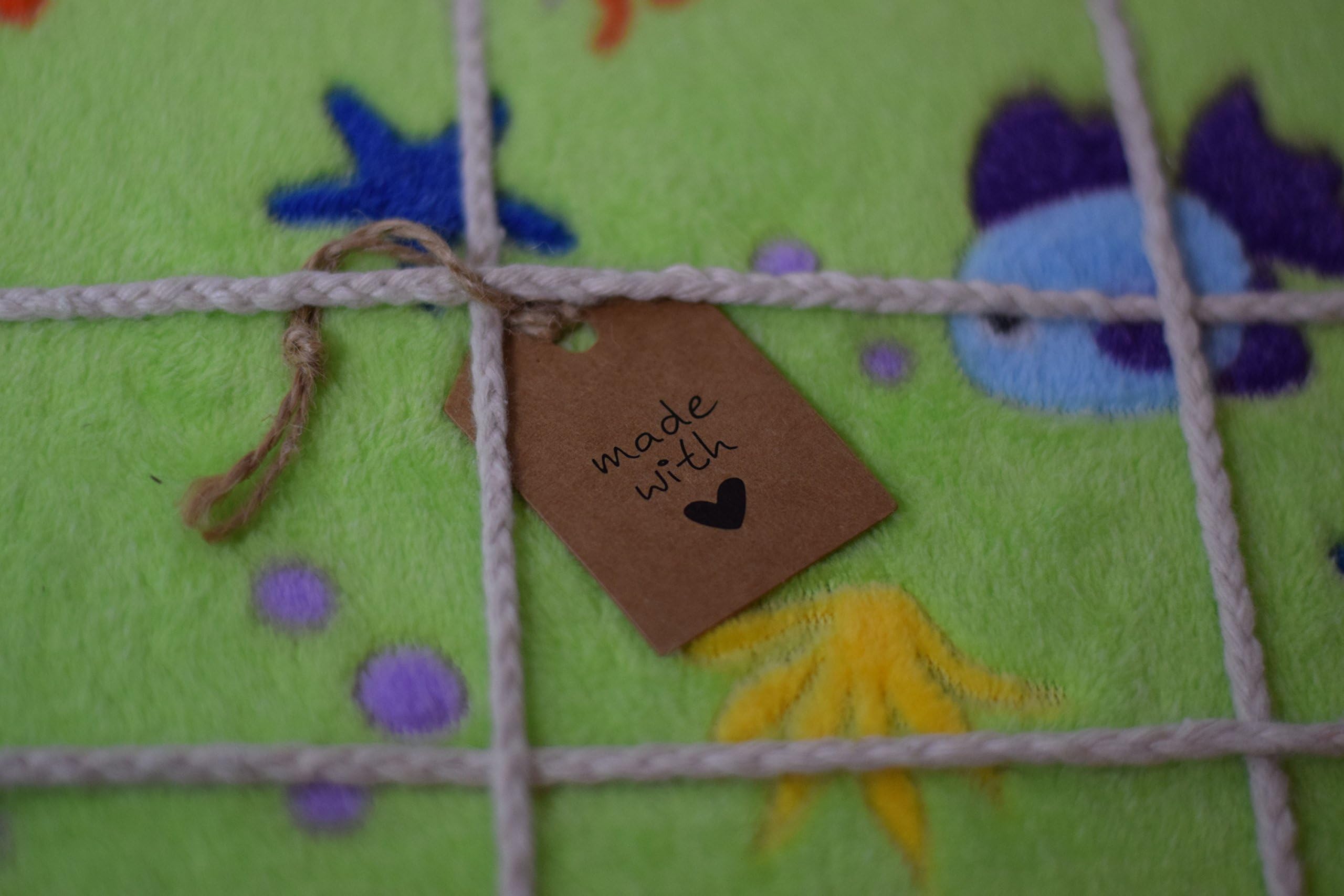 Noticeboard Memo Notice Board - Soft Cuddle Fleece Fabric - 40cm x 30cm - Green Fish