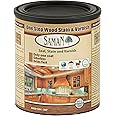 SamaN Interior One Step Wood Seal, Stain and Varnish – Oil Based Odorless Dye - Protection for Furniture and Fine Wood (Aged Oak SAM-307, 32 oz)