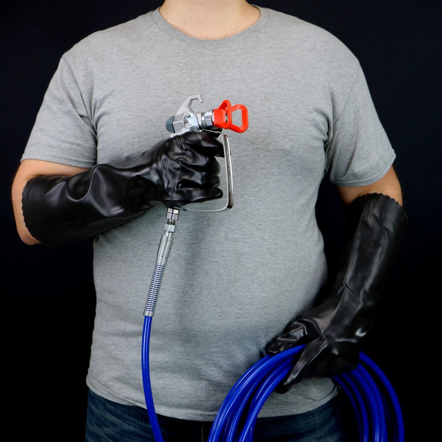 West Chester 12018-L 12018 Chemical Resistant PVC Coated Work Gloves: 18" Length, One Size Fits Most, 1 Pair, Black: Lab Gloves: Industrial & Scientific