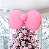 Janinka Large Kawaii Kitten Christmas Tree Topper Cartoon Cat Bow Tree Ornaments Xmas Party Supplies for Christmas Home Kitten Theme Indoor Holiday Outdoor Decor, 15.75 x 9.84 Inches(Pink)