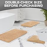 wyewye Microfibre Bath Mat 2cm Thick 40x60cm Camel Non-Slip Absorbent view 2