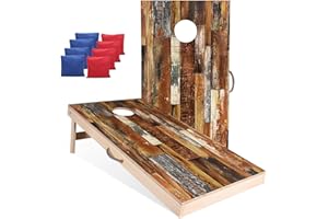 Sportdo Solid Wood Vintage Cornhole Game Set, Two 4'x2'Cornhole Boards, 8 Cornhole Bags for Indoor and Outdoor Toss Games Competitions, Tournaments
