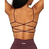 Danysu Backless Sports Bra Soft Workout Tops with Removable Padded Yoga Training Bras Strappy Going Out Top