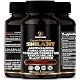 NUETONHEALTH Himalayan Shilajit Capsules with Ashwagandha, Ginseng, Tribulus, Ginkgo & Black Pepper – Vegan, Gluten-Free Shilajit for Energy, Focus, Vitality & Immune Support – 60 Gold Capsules