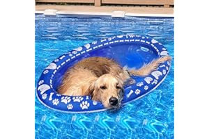 APIPI Dog Pool Float - Inflatable Pool Float Raft for Medium and Large Dogs Up to 88lb, Scratch Resistant and Durable, Easy Set Up for Lake River Pool