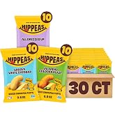 Hippeas Chickpea Puffs, Variety Pack, Groovy White Cheddar, Jalape&ntilde;o Cheddar, All Dressed, 30 x 0.8 oz, Baked Crunchy Chickpea Snacks, 3g Plant Protein, 2g Fiber &amp; 50% Less Fat, Dairy &amp; Gluten Free