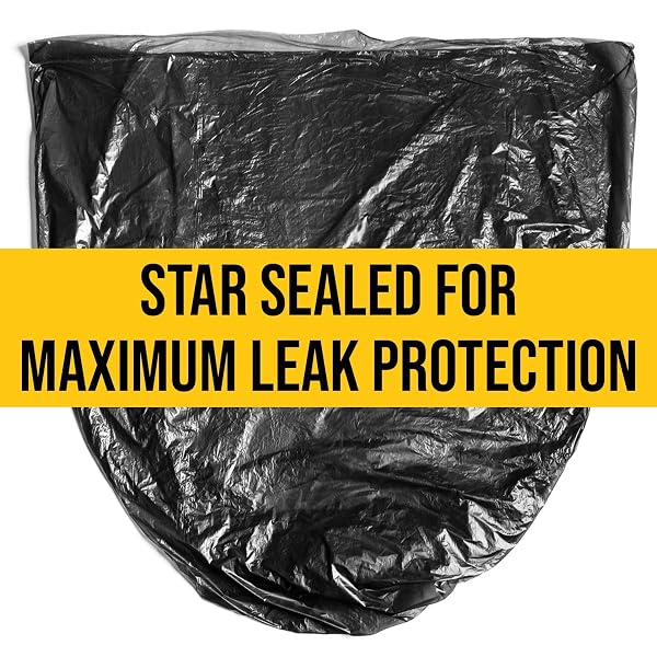 ALUF PLASTICS 56 GALLON 1.5 MIL (EQ) BLACK HEAVY DUTY TRASH BAGS – 43″ X 47″ – PACK OF 100 – FOR CONSTRUCTION, INDUSTRIAL, OUTDOOR, & COMMERCIAL