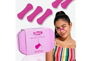 Nepia 50 Pack Extra-Strength Nasal Strips – Latex-Free & Drug-Free Breathing Support for Sports Performance & Day Comfort | Women Variety Pack with Rose Red Colors（Arc）