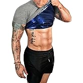 FUXERT Sauna Shirt for Men Sweat Sauna Suit for Gym Exercise Compression Shirt Workout Shapewear