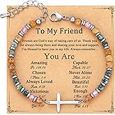 Coshatch Christian Cross Bracelet Friend Bracelets For Women Friendship Gifts For Women Unique Gift For Friends Best Friend Bracelet Stocking Stuffers For Woman Easter, Baptismal Day, Christmas Gift