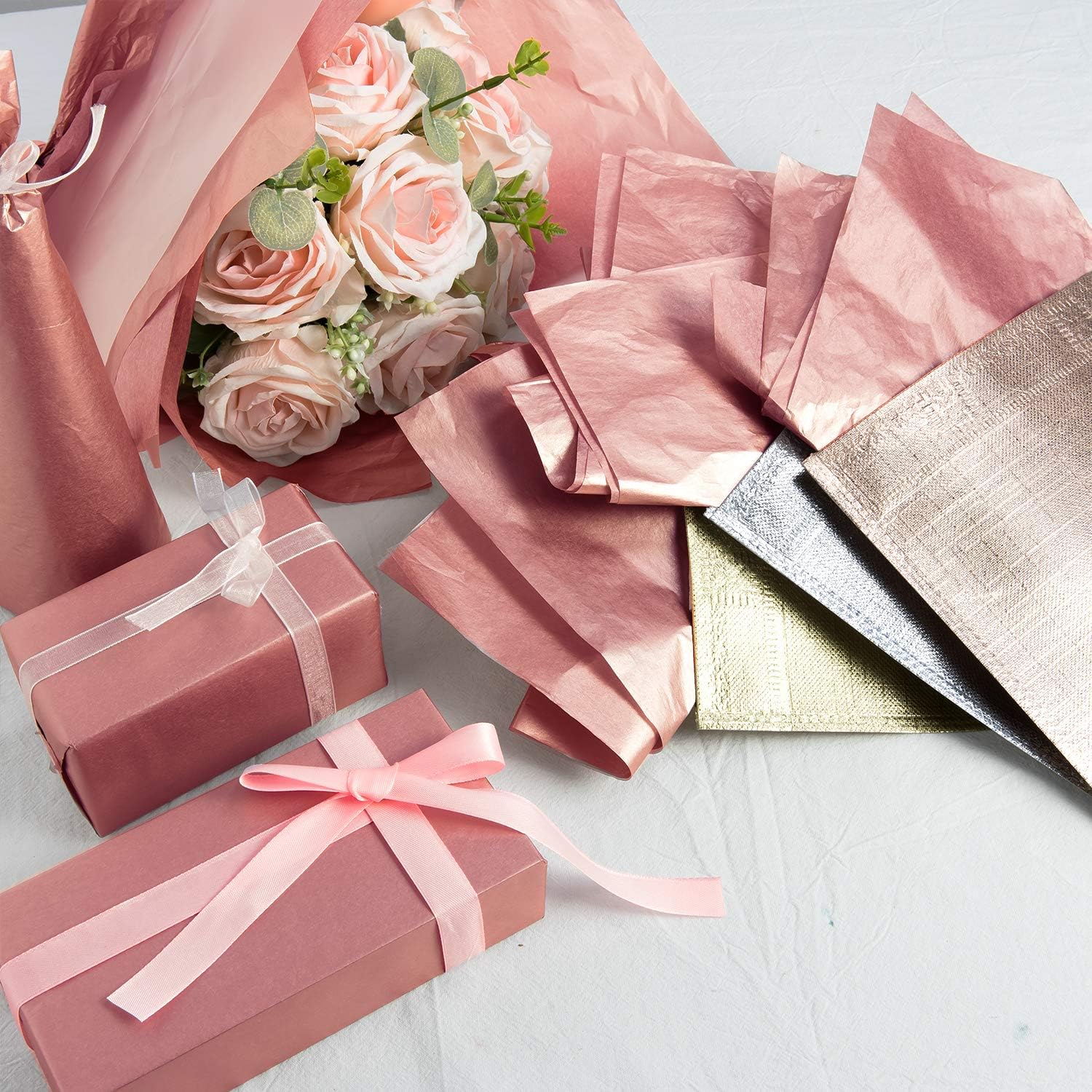 Whaline Rose Gold Tissue Paper Bulk, 100 Sheets Metallic Gift Wrapping Paper for Home, Kitchen, Weddings, Birthday Party, Showers, Arts Crafts, DIY: Arts, Crafts & Sewing