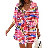 AI'MAGE Womens Beach Swimsuit Coverup Sexy Sheer Bathing Suit Cover Up Dress Swimwear Tie Waist Chiffon Beachwear