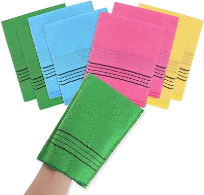 Molain 8Pcs Exfoliating Bath Mitts Visco Se Rayon P1 Large 15x19 cm