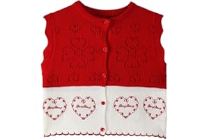 Barry Banny Girls Sweater Vest Weighted Vest Kids with Flower Crochet top Uniform Sleeveless Sweaters for Children6-16Y