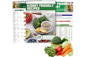 LAZTZQ Set 3 Kidney Friendly Food List Chart, Kidney Disease Diet Meal Plan, Hyperoxaluria, Oxalate Level, Low Sodium Potassium Phosphorus for CKD, Dialysis, Manage Hypertension